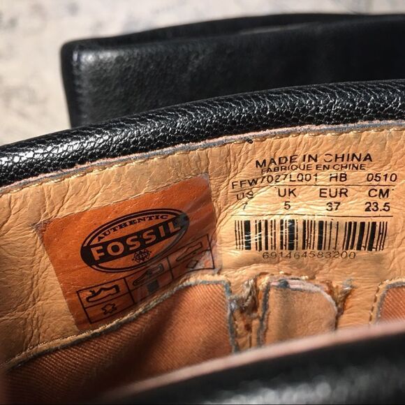 Fossil black leather harness ankle boot - Picture 13 of 15